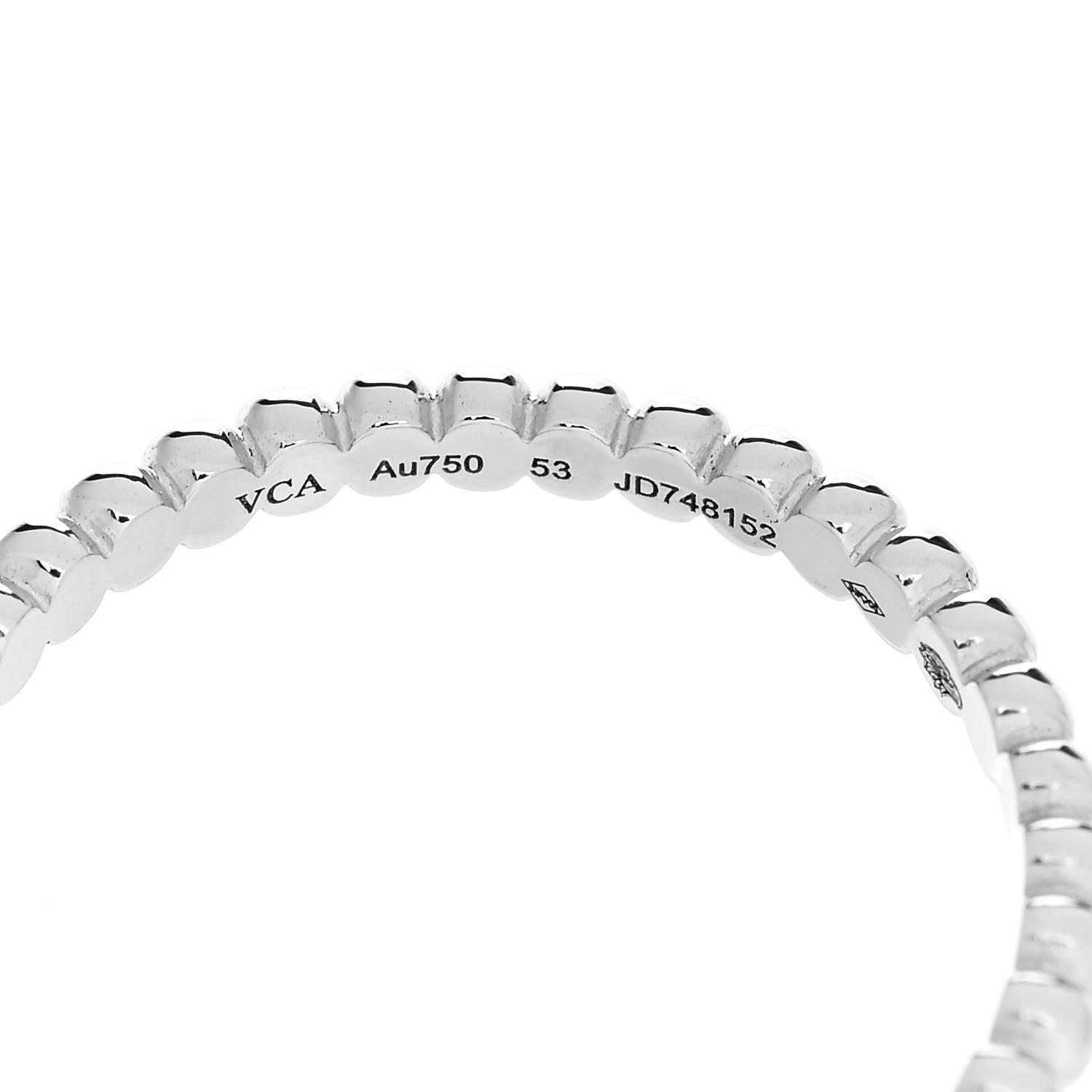 Van Cleef & Arpels 18K White Gold Small Perlee Ring 53 6.25 4 of 4