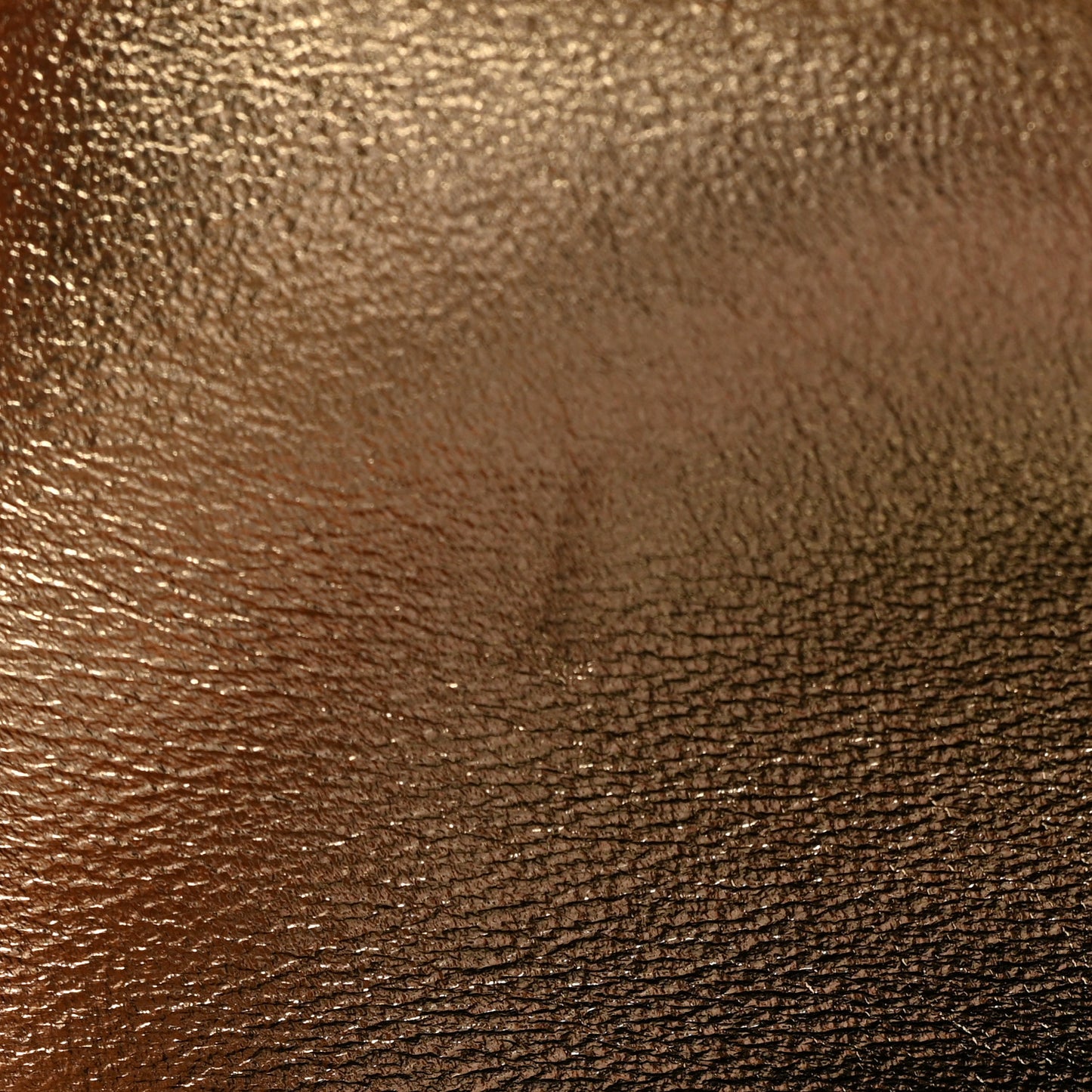 Hammered Metallic Calfskin Quilted Flap Gold