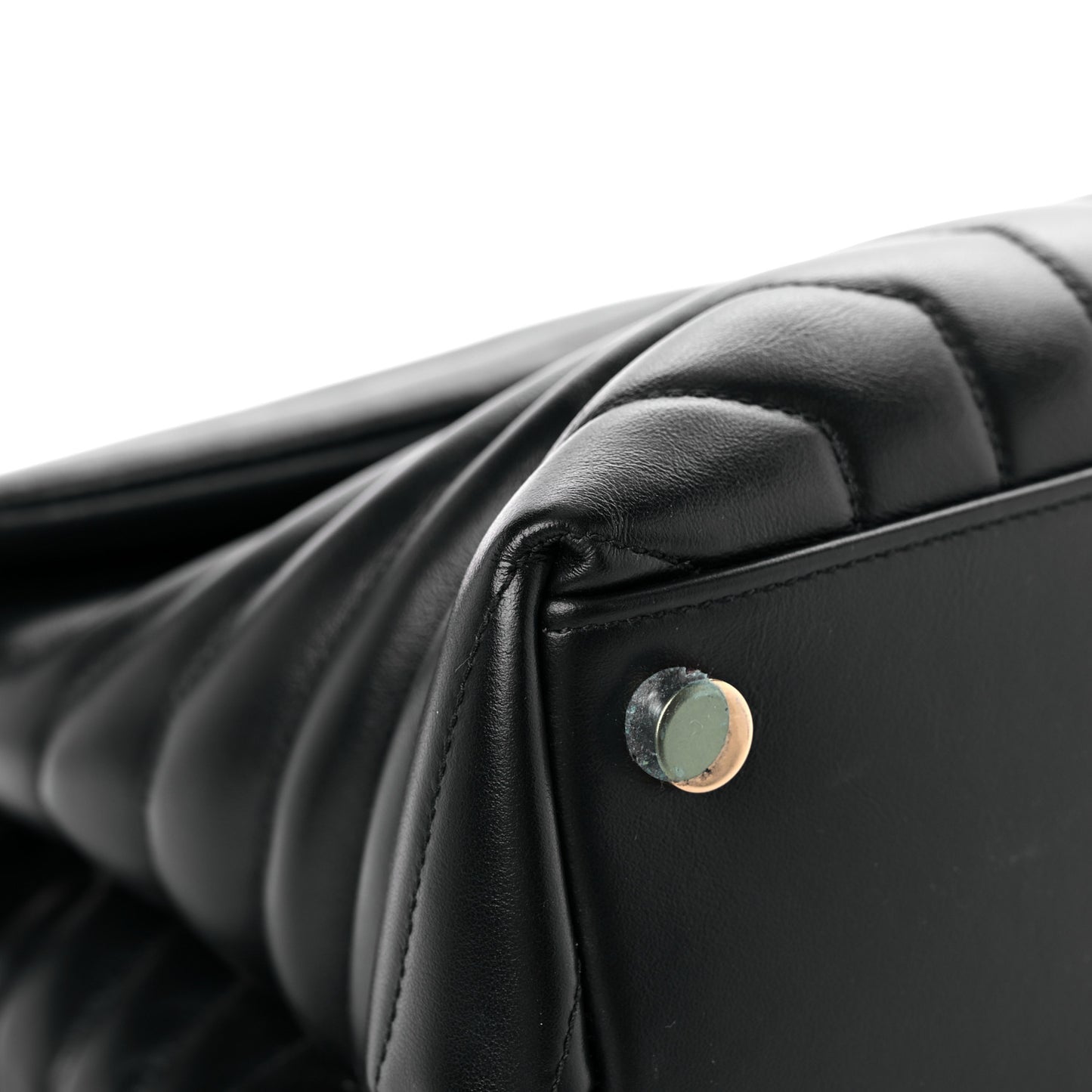Calfskin Y Quilted Monogram Large Loulou Chain Satchel Black