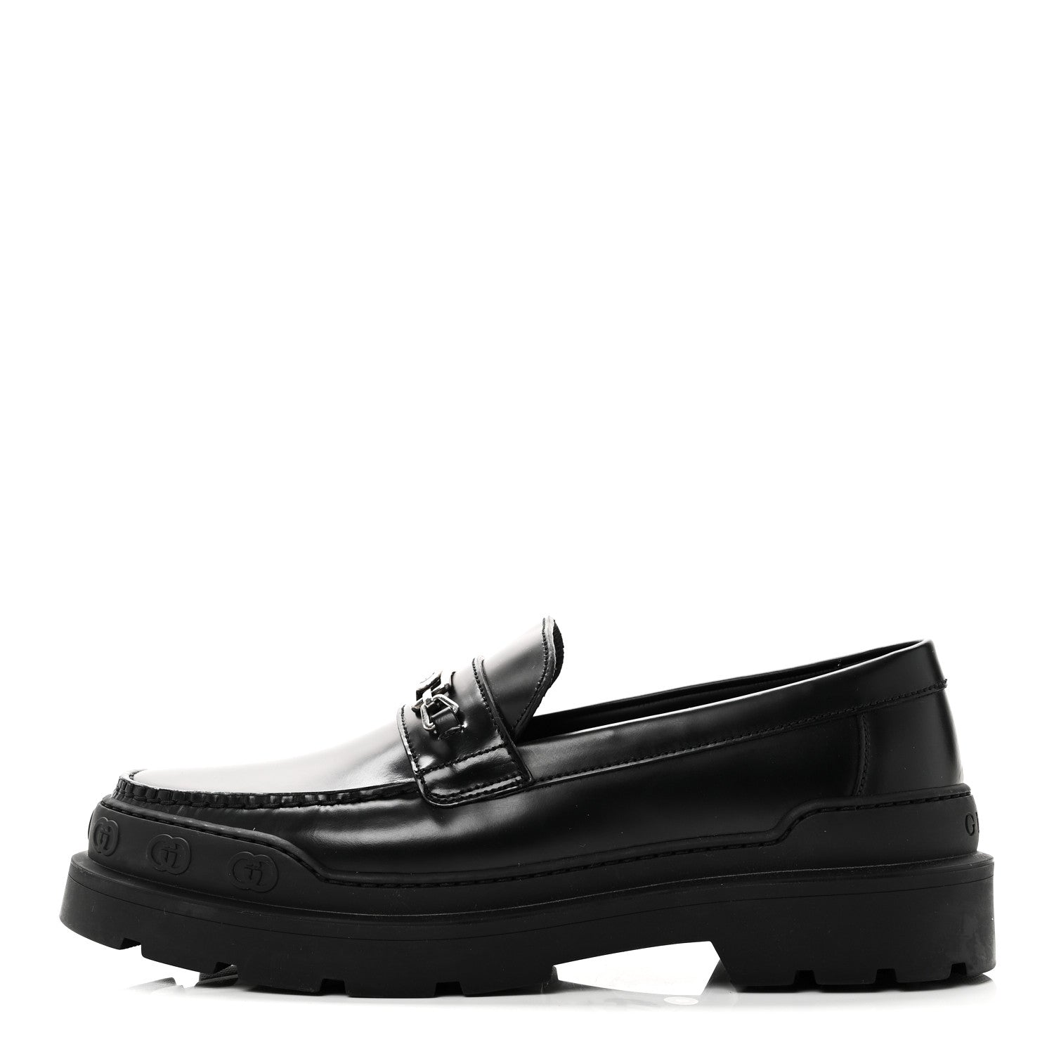 Gucci Sherlin Millennial Ribot Mens Platform Loafers 10 Black 1 of 9