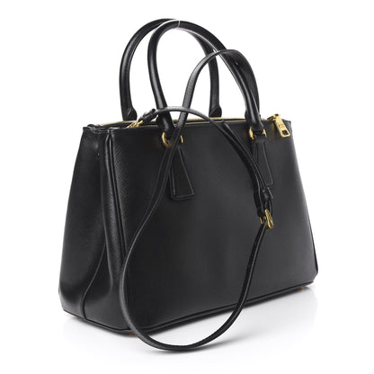 Prada Saffiano Small Galleria Double Zip Tote Black 4 of 11
