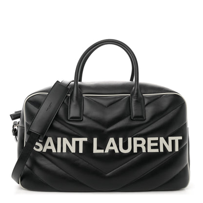 Saint Laurent Calfskin Medium Miles Logo Bowler Duffel Bag Black 1 of 11