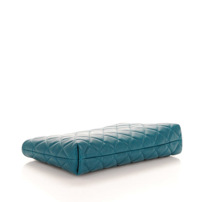 Chanel Lambskin Quilted Clutch Dark Blue 4 of 7