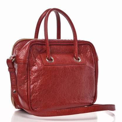 Balenciaga Agneau S Blanket Square Tote Rouge Brique 3 of 7