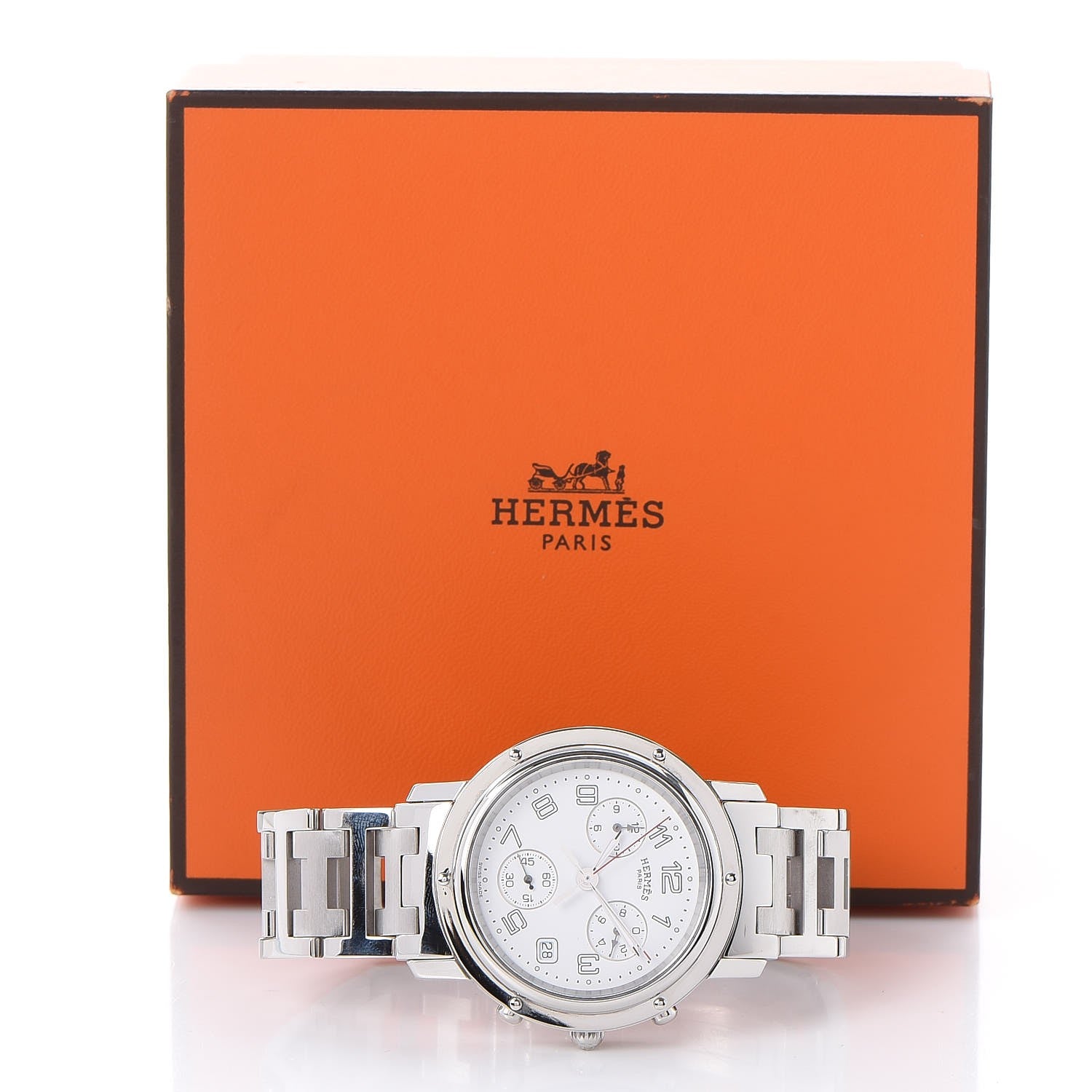 Hermes Stainless Steel 38mm Clipper Chronograph Quartz Watch 11 of 11