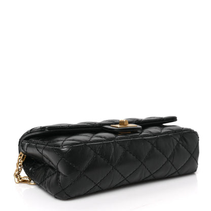 Chanel Aged Calfskin Quilted 2.55 Reissue Chain Waist Bag Black 4 of 8