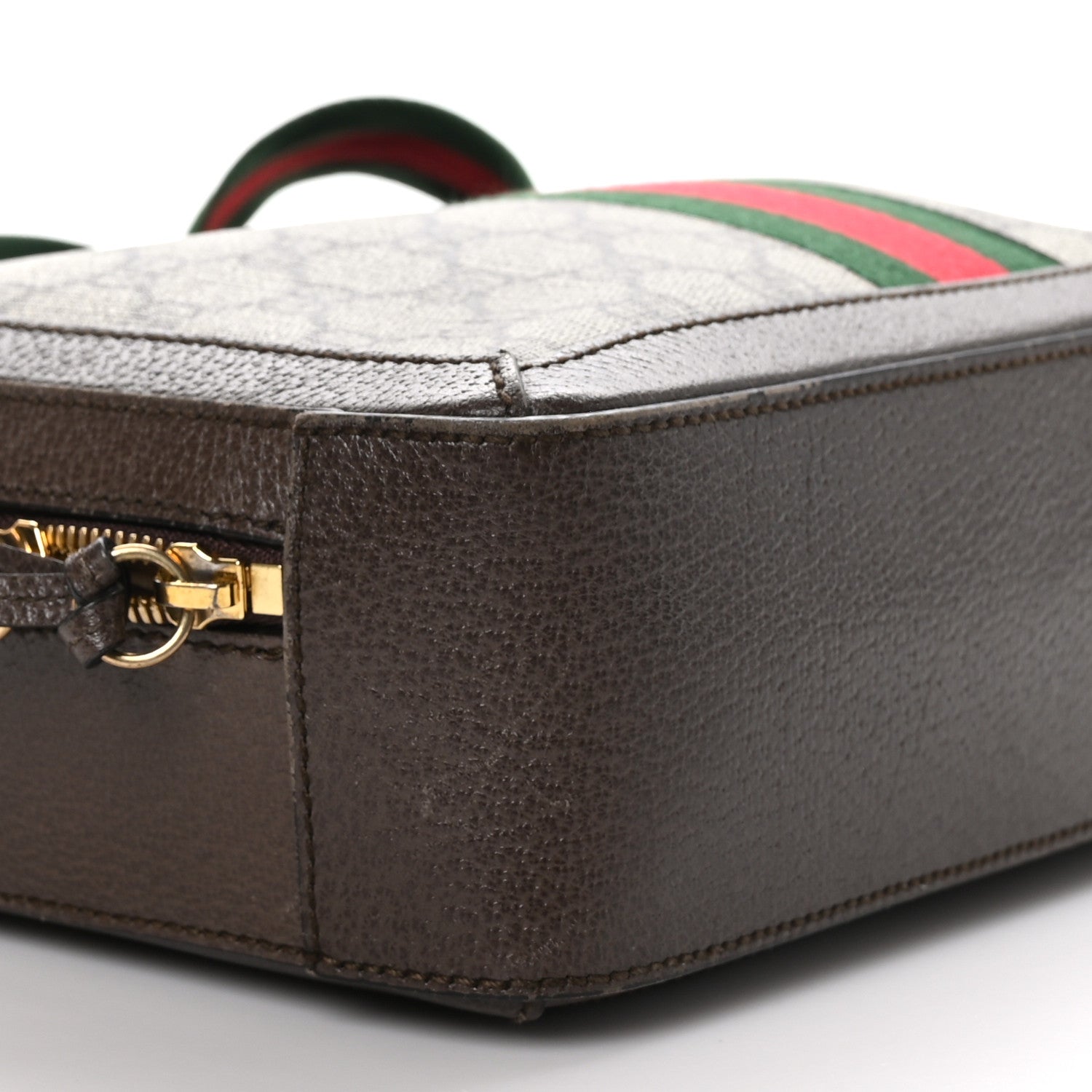 Gucci GG Supreme Monogram Web Small Ophidia Top Handle Shoulder Bag Brown 9 of 14