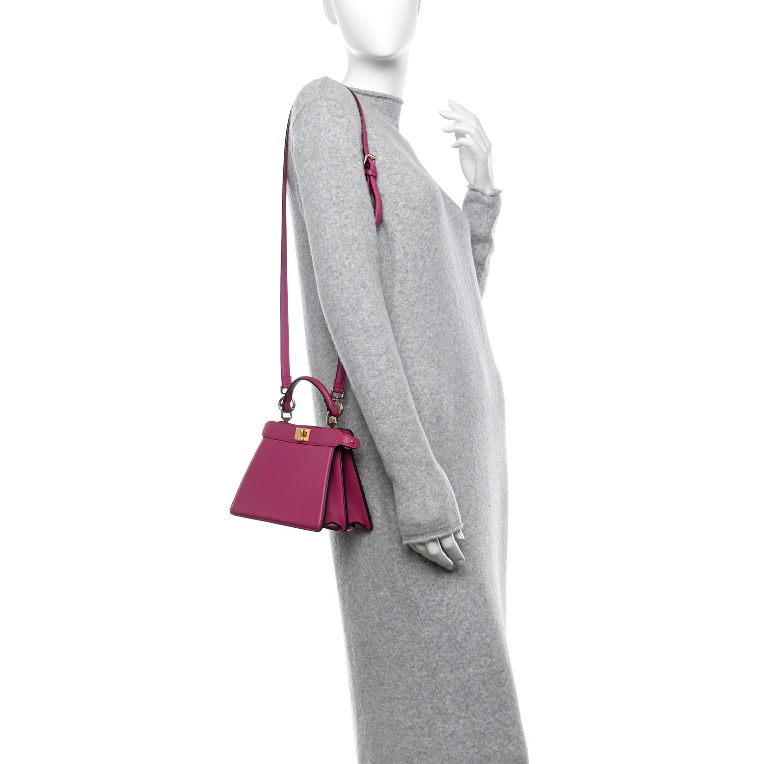 Fendi Shiny Nappa Petite Peekaboo I SEE U Satchel Ciclamino Pilar 2 of 10