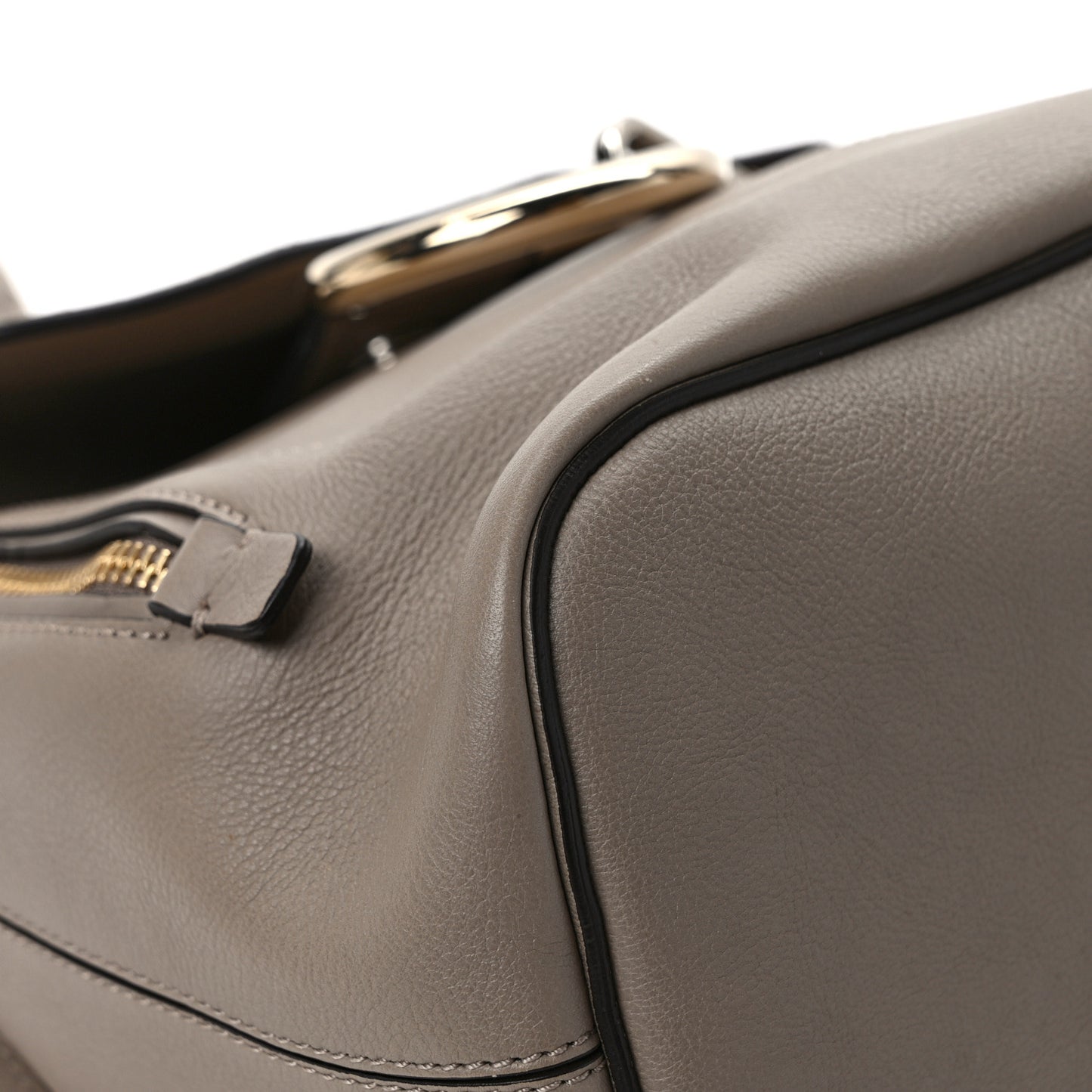 Suede Calfskin Small Faye Backpack Motty Grey