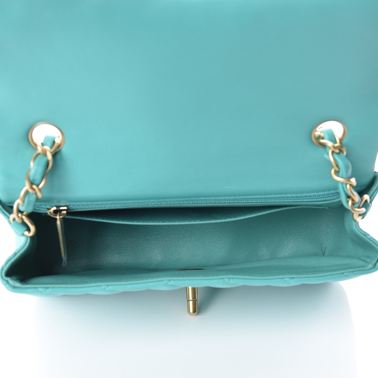 Chanel Lambskin Quilted Mini Rectangular Flap Green 5 of 10