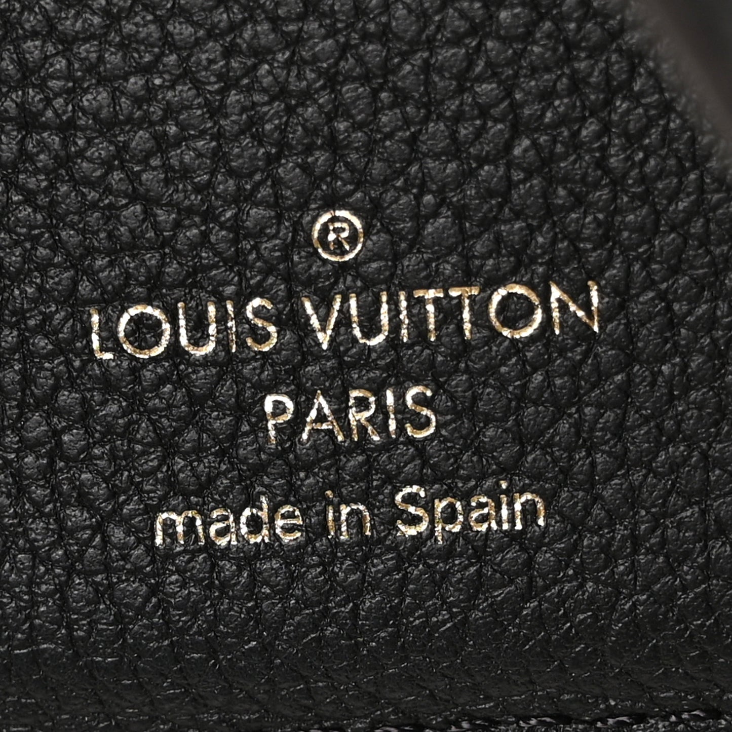 Grained Calfskin Monogram Double V Compact Wallet Black