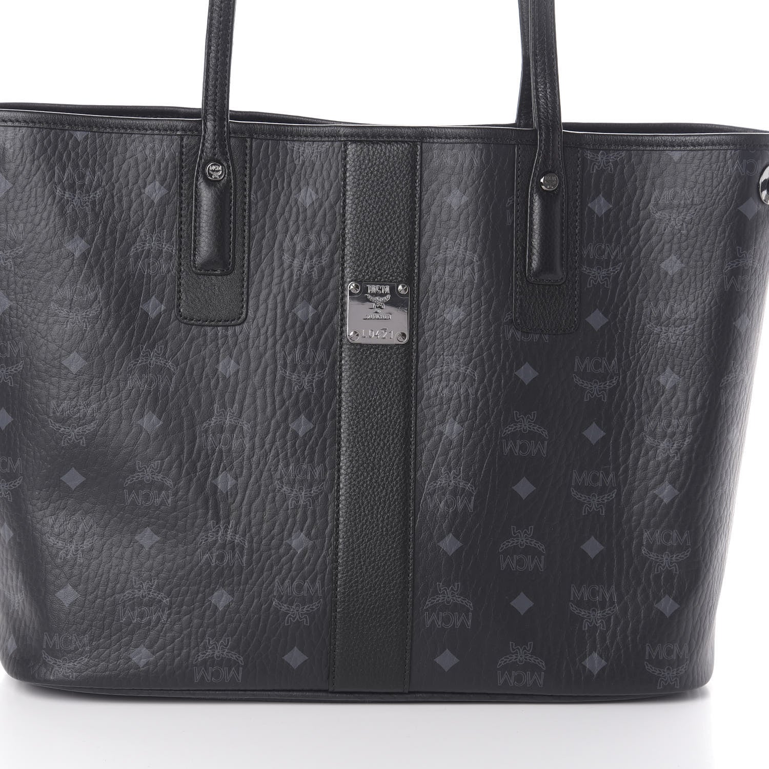 MCM Visetos Medium Liz Reversible Shopper Tote Black 13 of 15