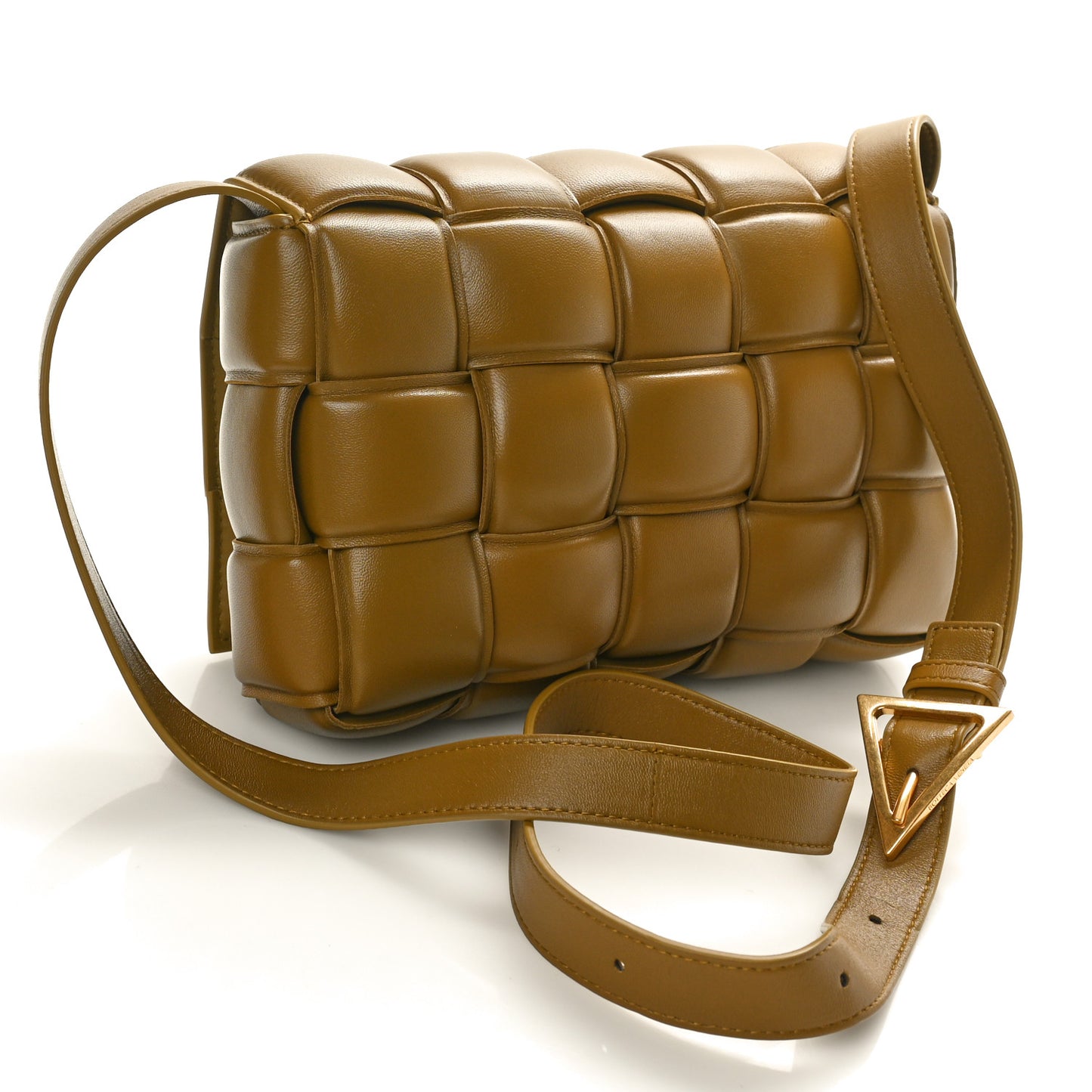 Nappa Maxi Intreccio Padded Cassette Crossbody Bag Acorn