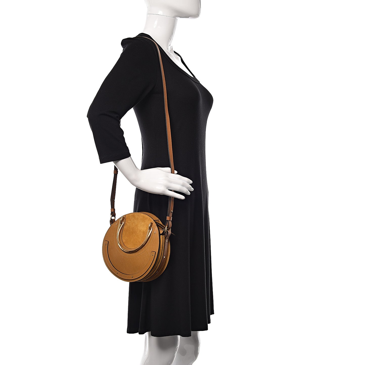 Calfskin Suede Small Pixie Bag Mustard Brown