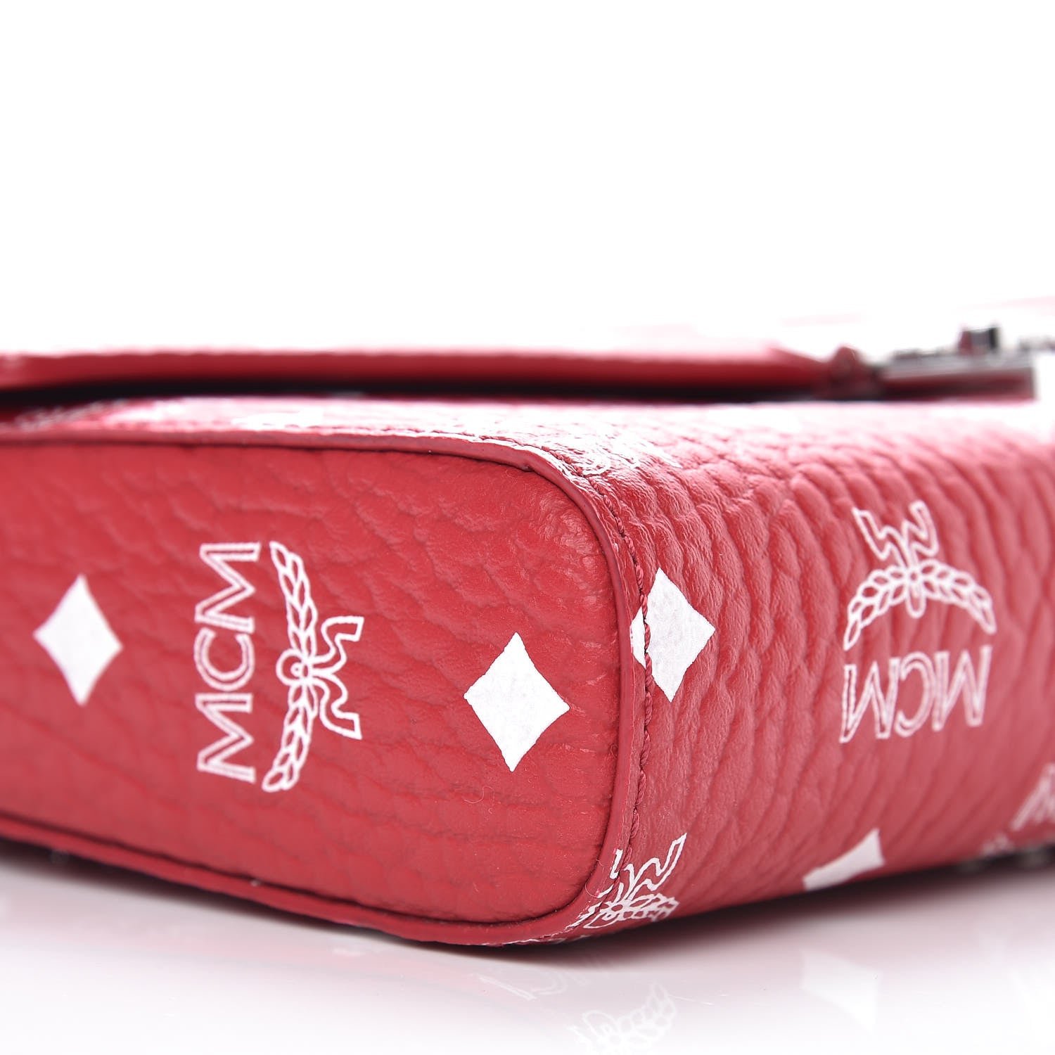 MCM Visetos Monogram Medium Millie Crossbody Bag Ruby Red 7 of 8