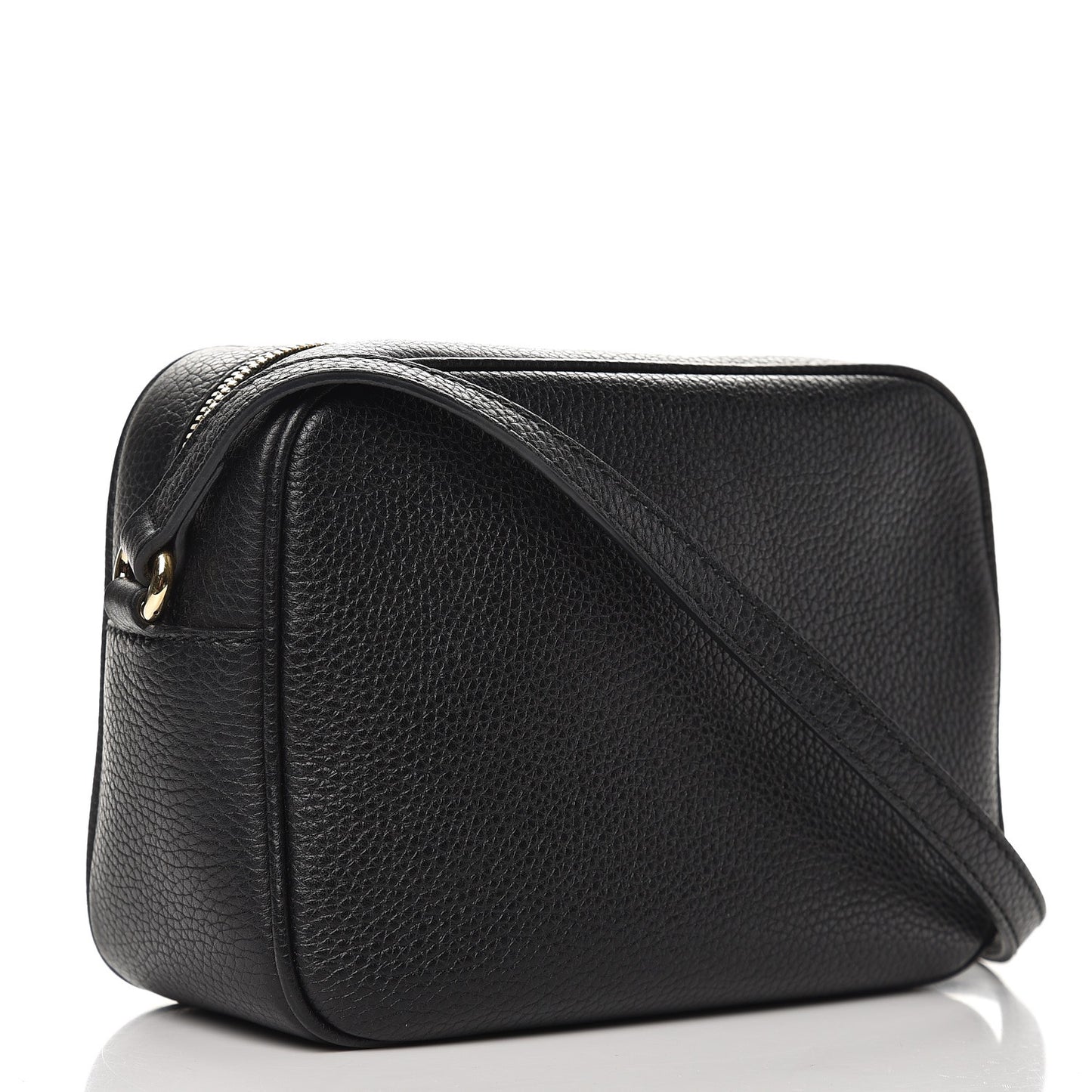 Pebbled Calfskin Small Soho Disco Bag Black