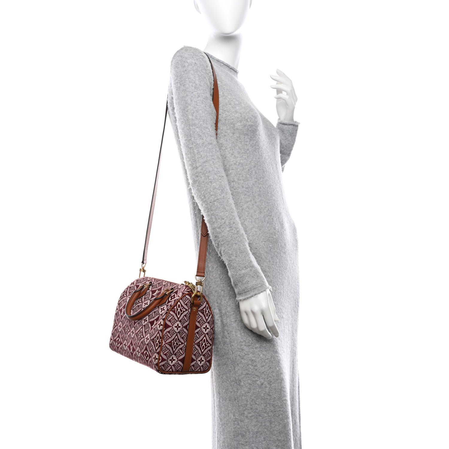Louis Vuitton Jacquard Since 1854 Speedy Bandouliere 25 Bordeaux 2 of 13