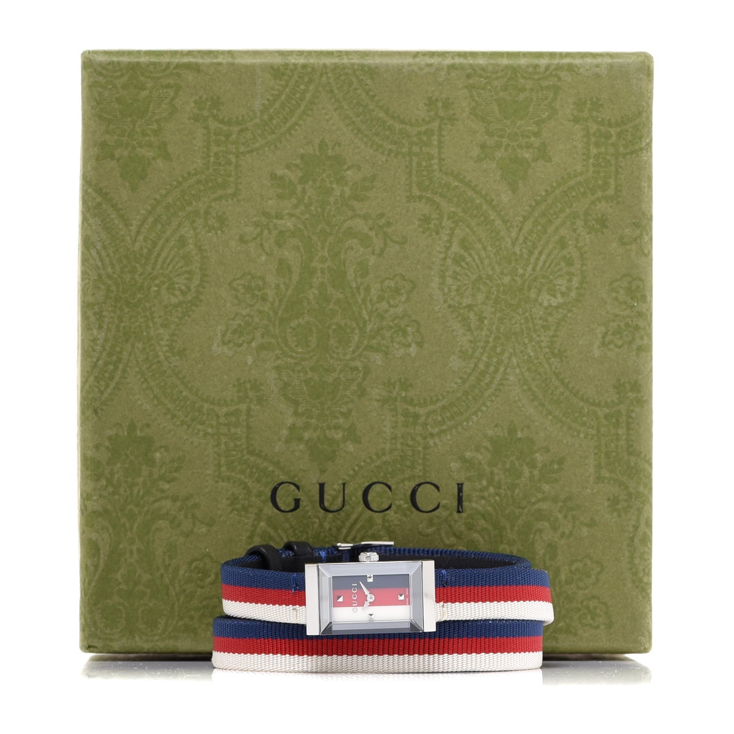 Gucci Stainless Steel Nylon 14mm Web G-Frame Triple Wrap Quartz Watch Blue 5 of 5