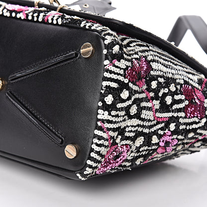 Valentino Garavani Sequin Calfskin Small Demilune Double Handle Satchel Multi 10 of 10