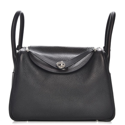 Hermes Taurillon Clemence Lindy 30 Black 1 of 7