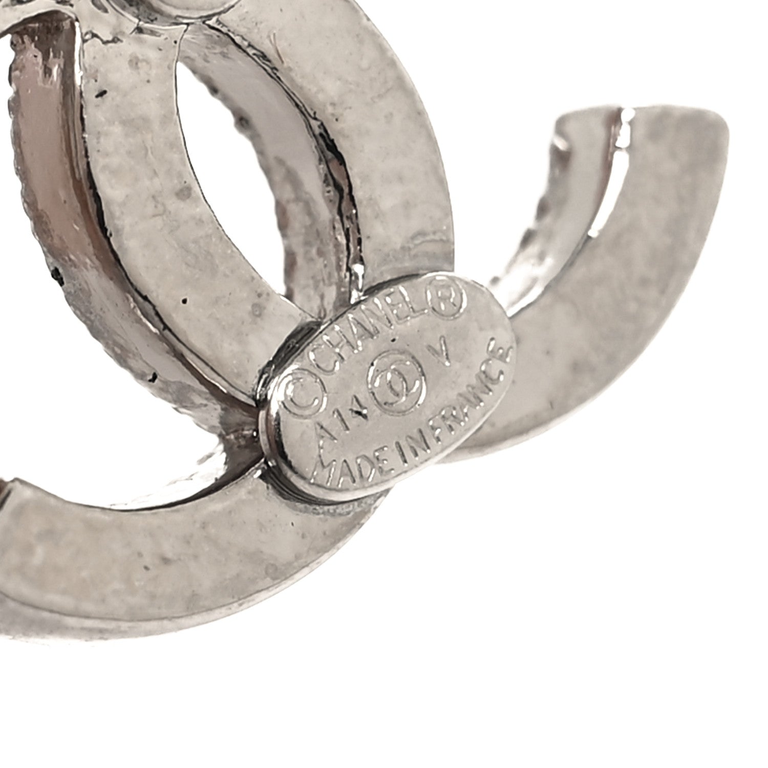 Chanel Crystal CC Earrings Silver 4 of 5