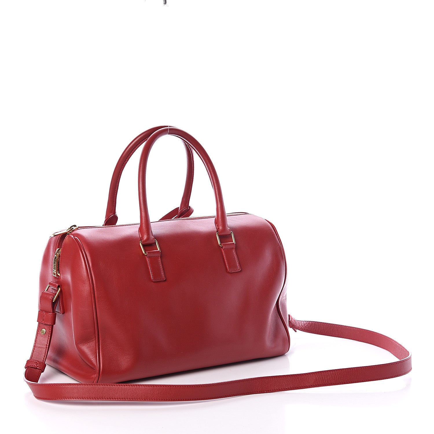 Saint Laurent Calfskin Classic Duffle 6 Red 2 of 7