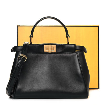 Fendi Nappa Stacked Bar Mini Peekaboo Iconic Satchel Black 12 of 12