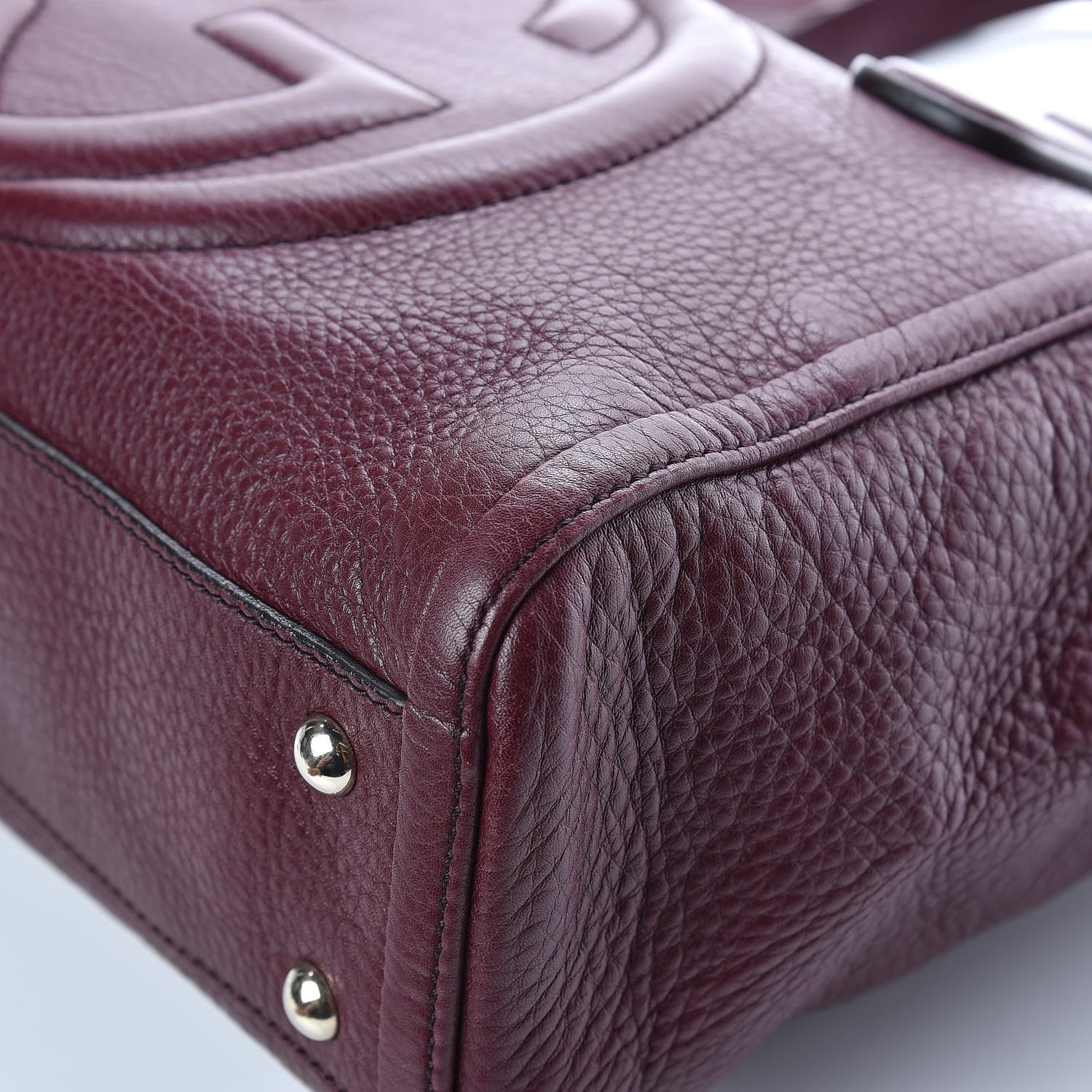 Gucci Pebbled Calfskin Small Soho Top Handle Bag Burgundy 10 of 14