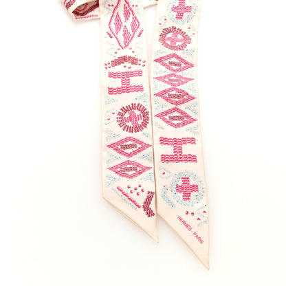 Hermes Silk Kelly En Perles Twilly Creme Framboise 4 of 4