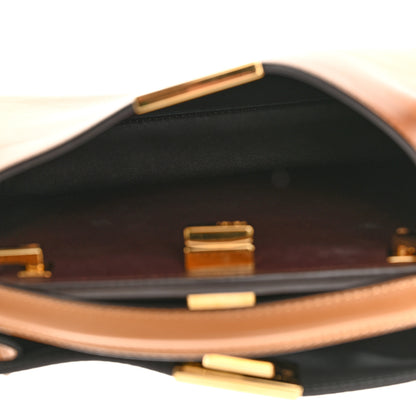 Fendi Vitello Tahiti Burro Bi-Color Medium Peekaboo Iconic Essentially Satchel Nocciola Asfalto Cast 6 of 11