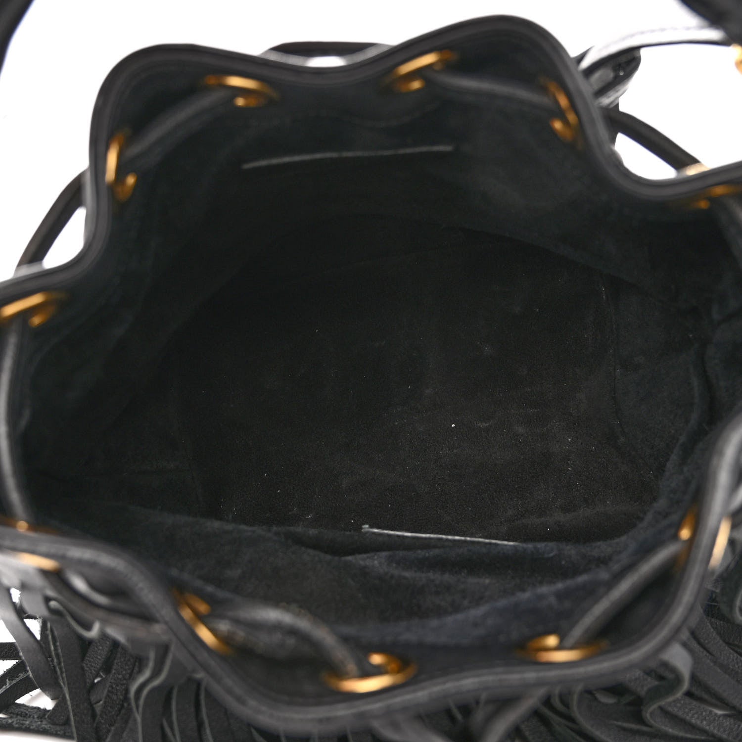 Saint Laurent Calfskin Small Emmanuelle Fringe Hobo Bag Black 4 of 11