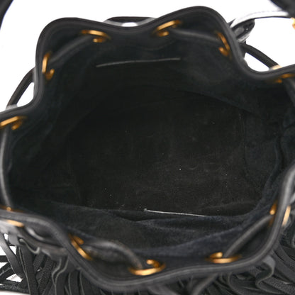 Saint Laurent Calfskin Small Emmanuelle Fringe Hobo Bag Black 4 of 11