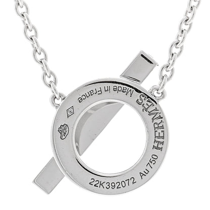 Hermes 18K White Gold Diamond Finesse Pendant Necklace 5 of 6