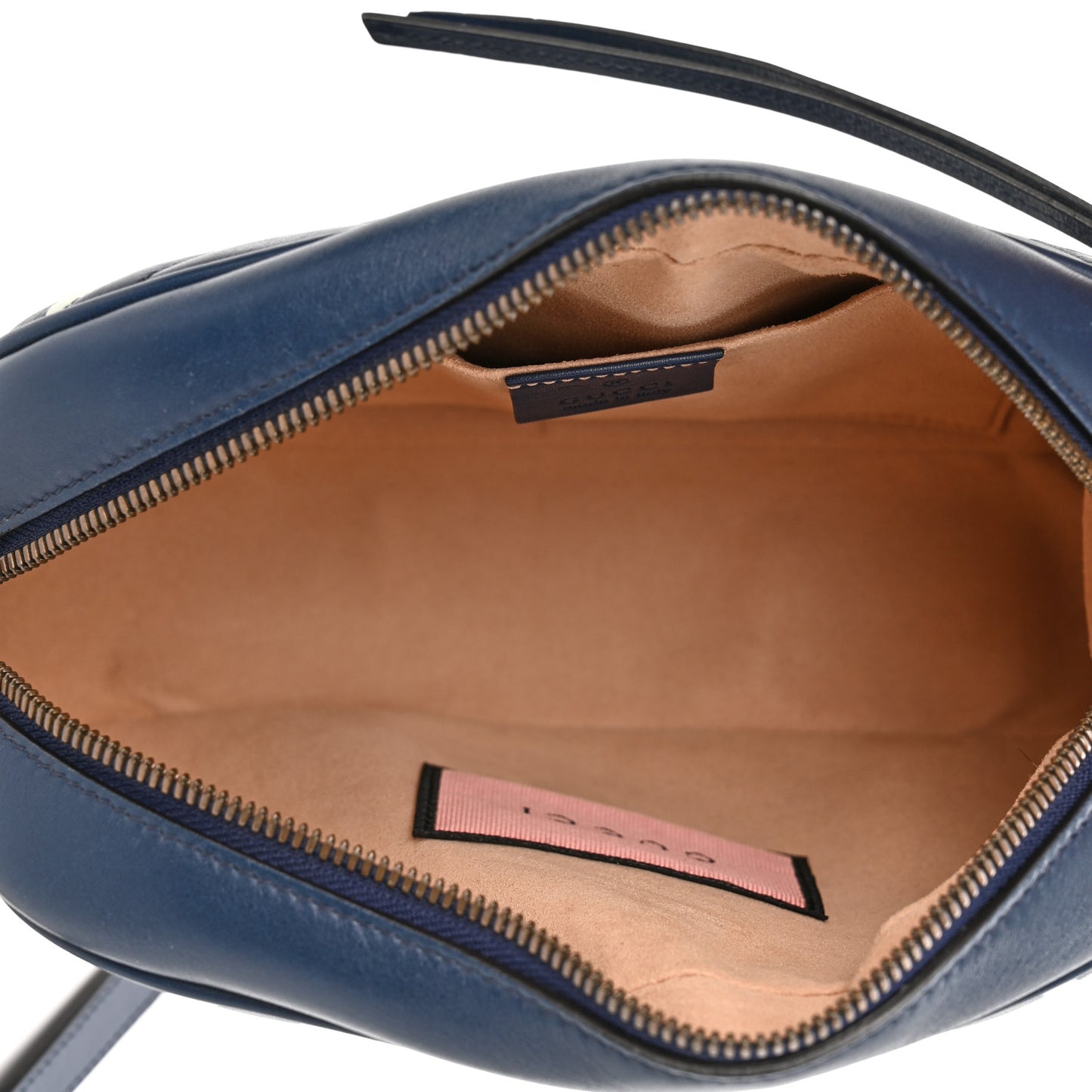 Calfskin Matelasse GucciGhost Small GG Marmont Chain Shoulder Bag Blue Agata Hibiscus Red