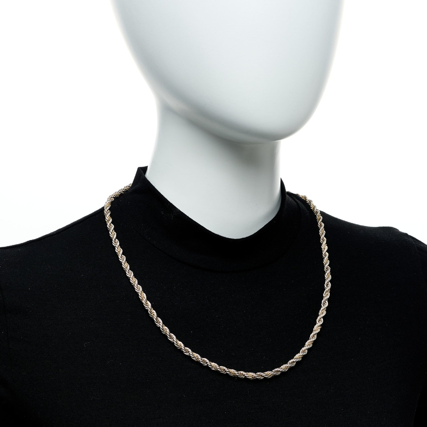 Tiffany Sterling Silver 18K Yellow Gold Rope Chain Necklace 22" 2 of 6