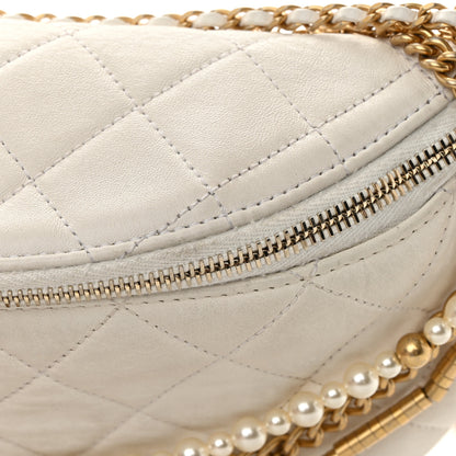 Chanel Lambskin Quilted All About Chains Waist Belt Bag White 12 of 14