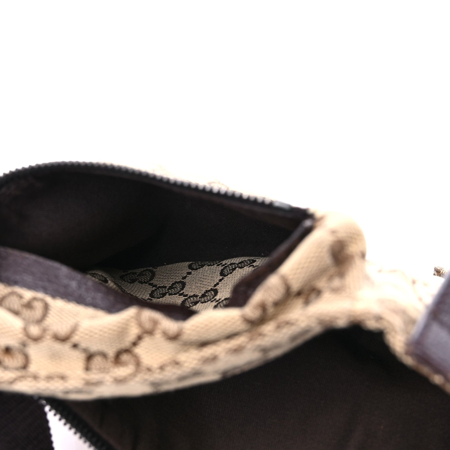 GG Monogram Double Pocket Belt Bag Dark Brown