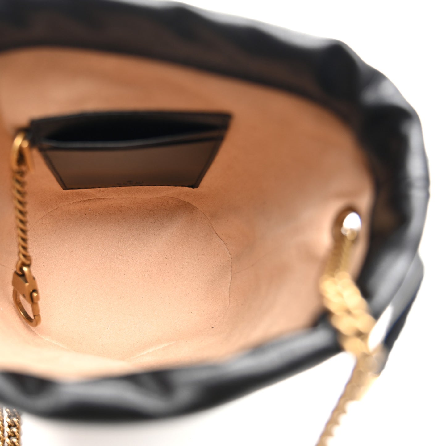 Calfskin Matelasse Mini GG Marmont 2.0 Bucket Bag Black