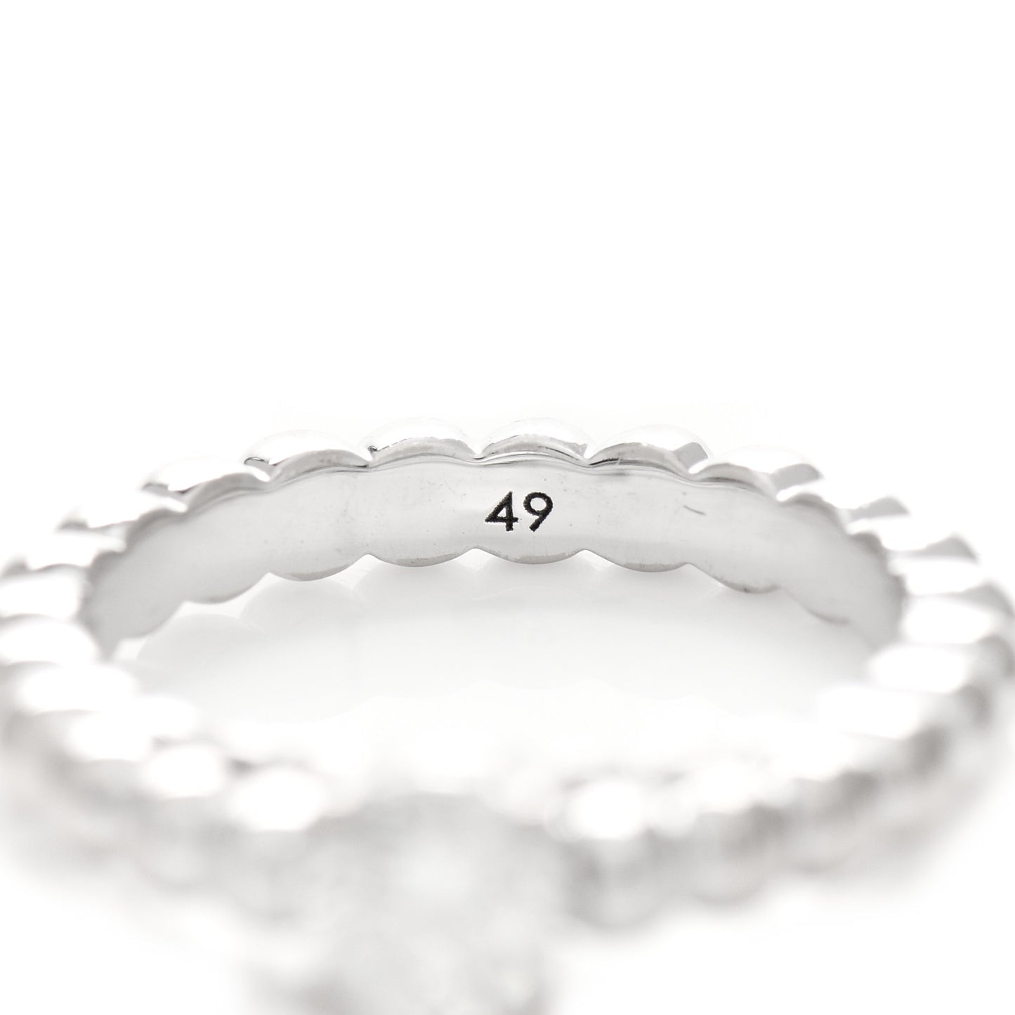 18K White Gold Diamond .53ct Perlee Solitaire Engagement Ring 49 4.75