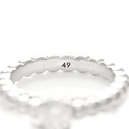Van Cleef & Arpels 18K White Gold Diamond .53ct Perlee Solitaire Engagement Ring 49 4.75 6 of 7