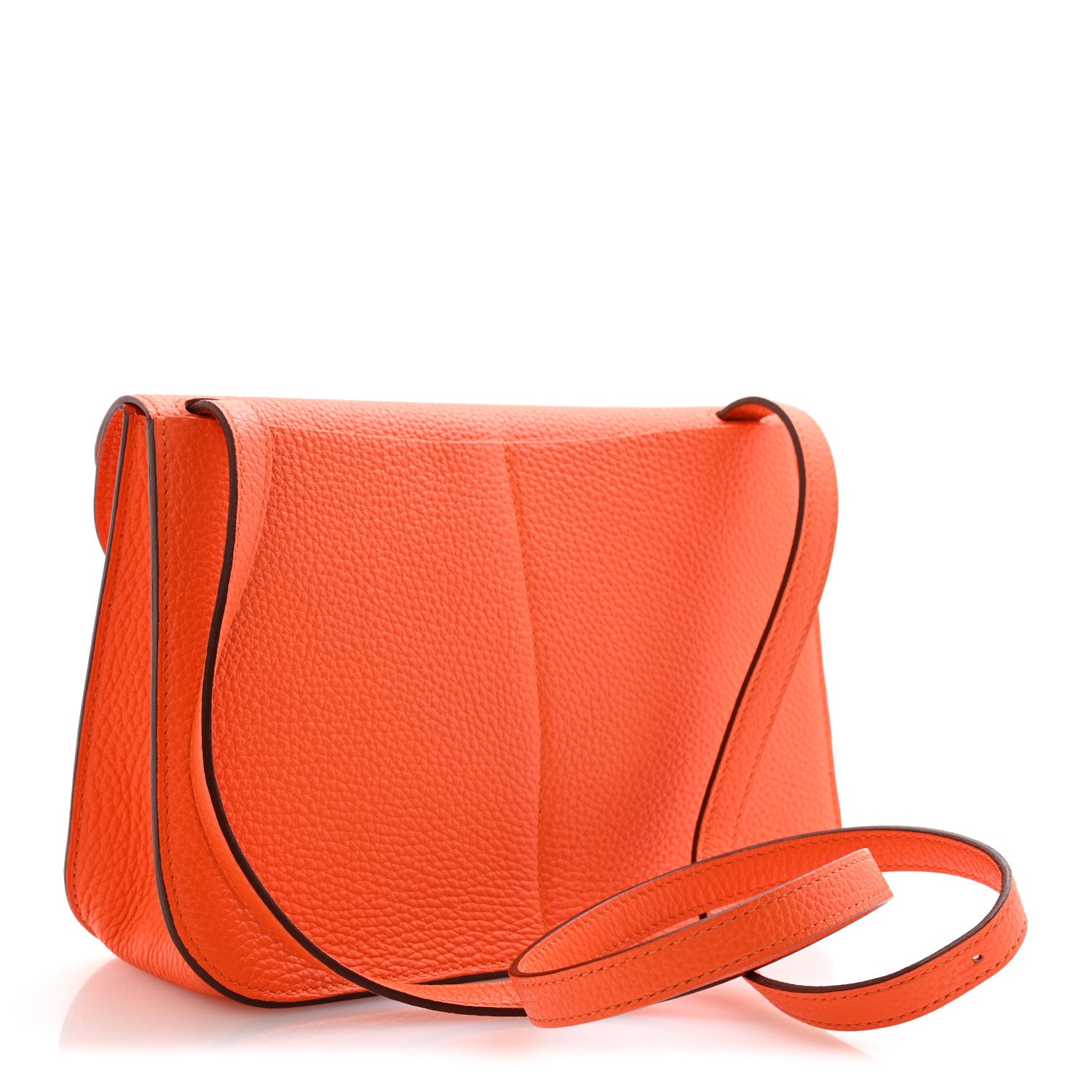 Hermes Taurillon Clemence Halzan 25 Orange Minium 3 of 13
