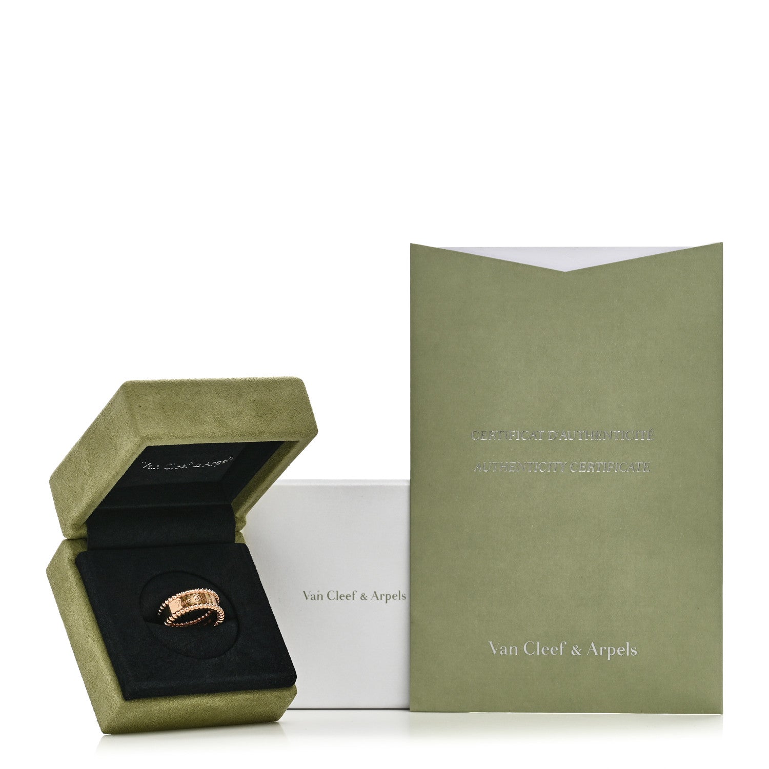 Van Cleef & Arpels 18K Rose Gold Perlee Signature Ring 53 6.5 6 of 6