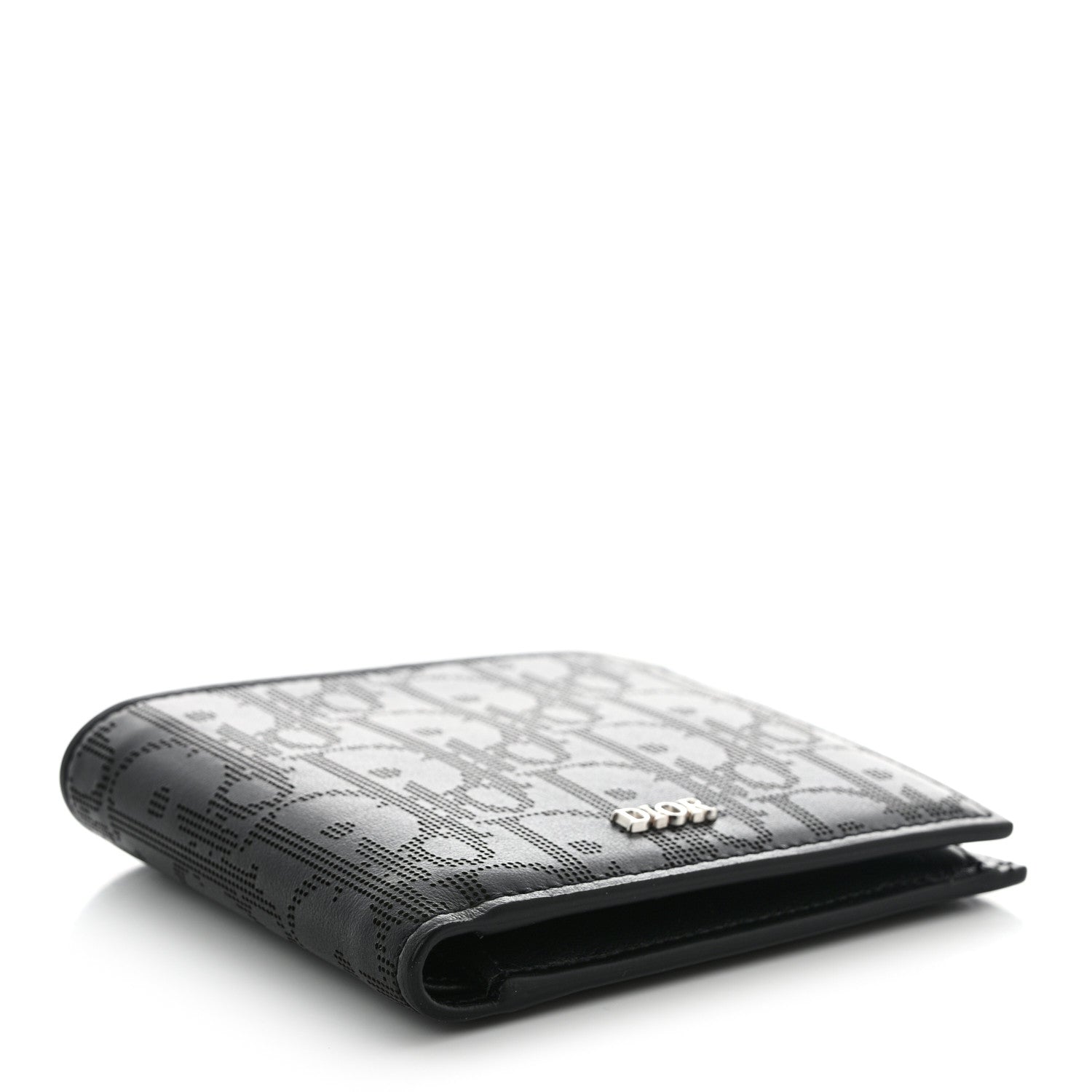 Christian Dior Calfskin Perforated Oblique Bi-Fold Do Galaxy Wallet Black 4 of 10