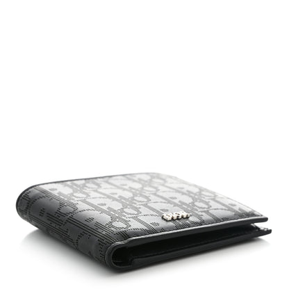 Christian Dior Calfskin Perforated Oblique Bi-Fold Do Galaxy Wallet Black 4 of 10