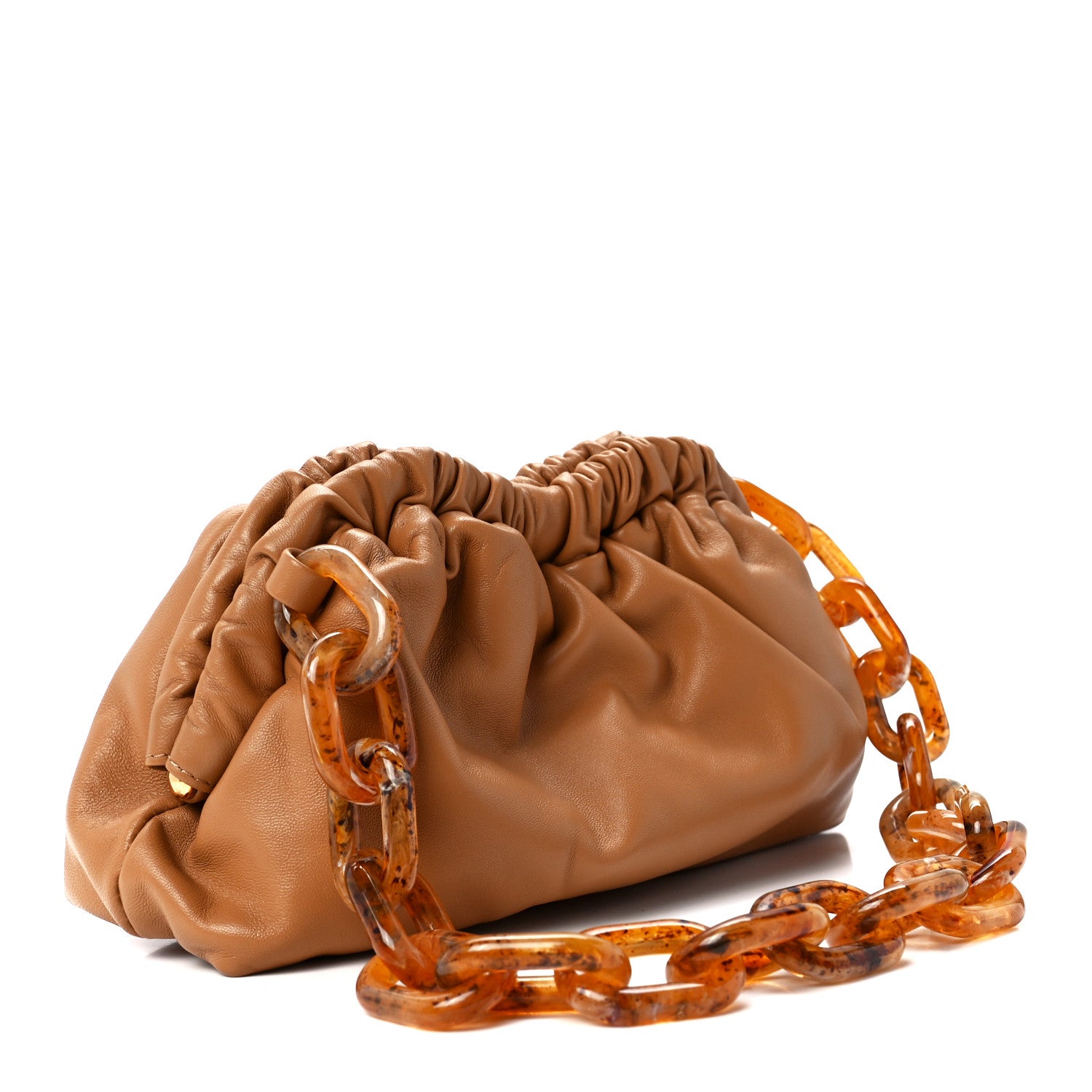 Mansur Gavriel Lambskin Mini Twist Cloud Chain Clutch Caramel 3 of 11