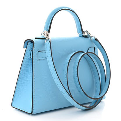 Hermes Epsom Mini Kelly Sellier 20 Celeste 3 of 11