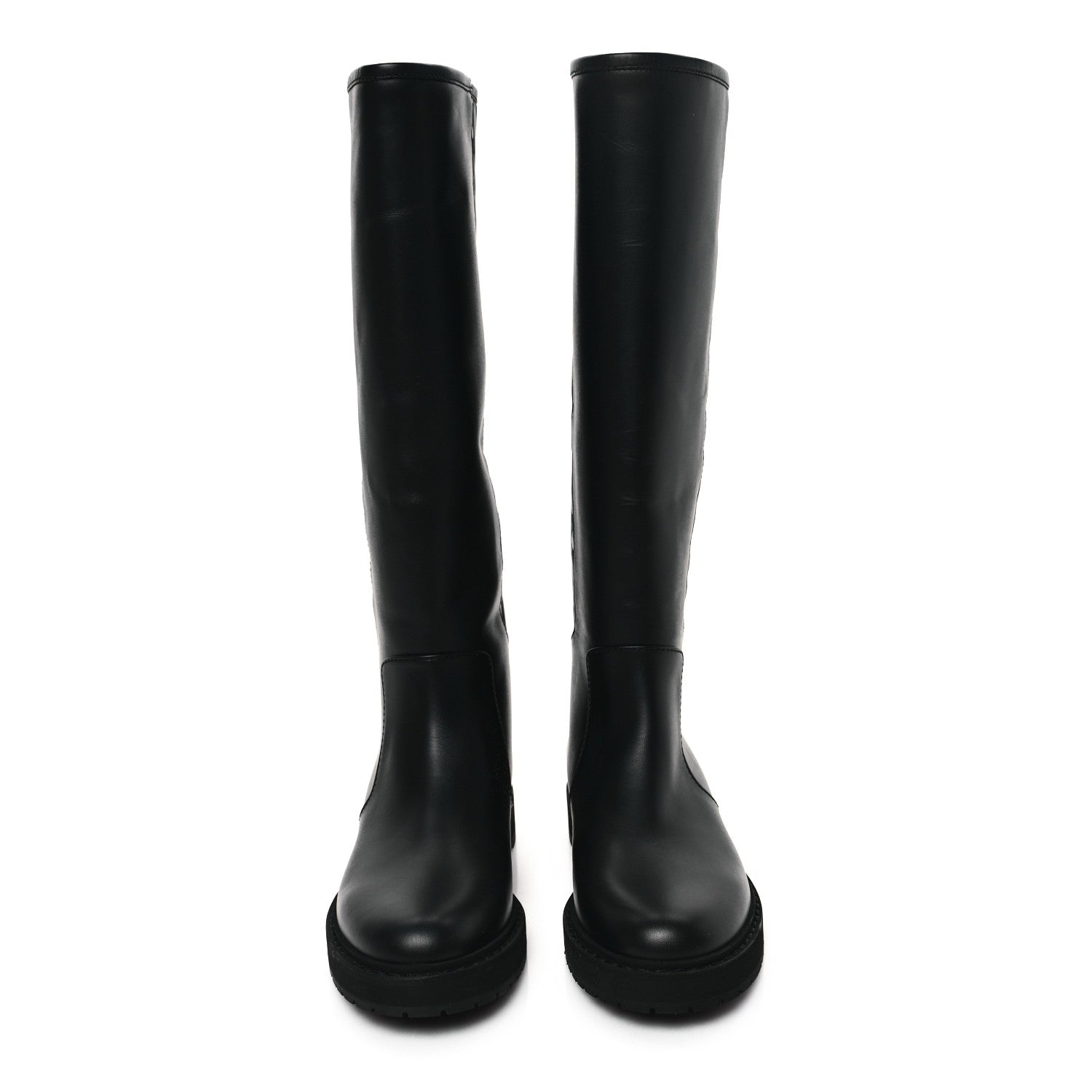 Fendi Vitello Nappa FF Embossed Tall Boots 38 Black 2 of 7