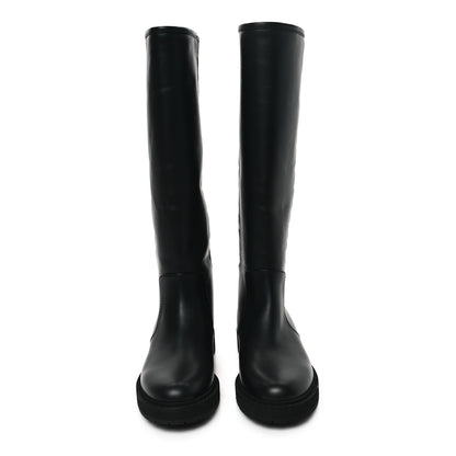 Fendi Vitello Nappa FF Embossed Tall Boots 38 Black 2 of 7