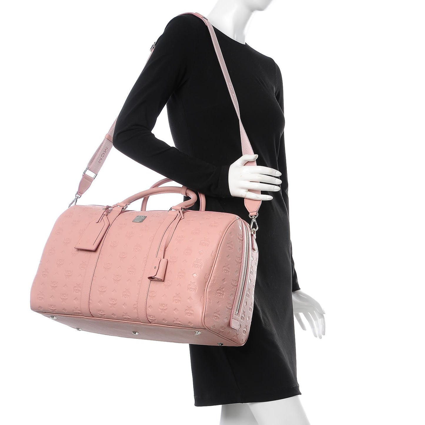Calfskin Ottomar Monogram Duffle Bag Pink