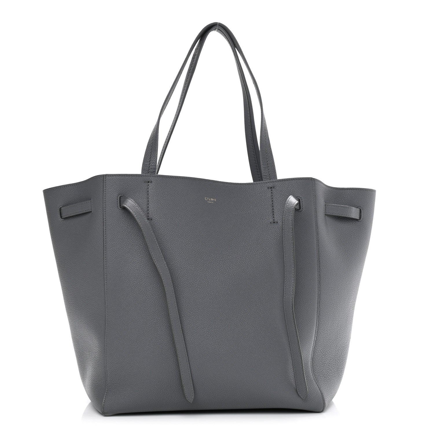 Celine Soft Grained Calfskin Small Belt Cabas Phantom Grey 1 of 12